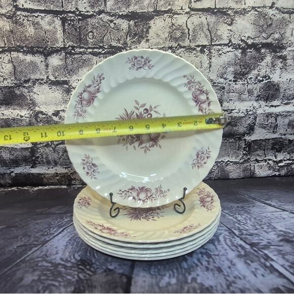 Set of 6 Dinner Plates Desire on Royal Wessex White Ironstone by Swinnertons - Picture 3 of 3